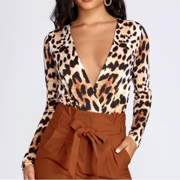 Fab and Fierce Long Sleeve Leopard Bodysuit - Picture 4 of 10